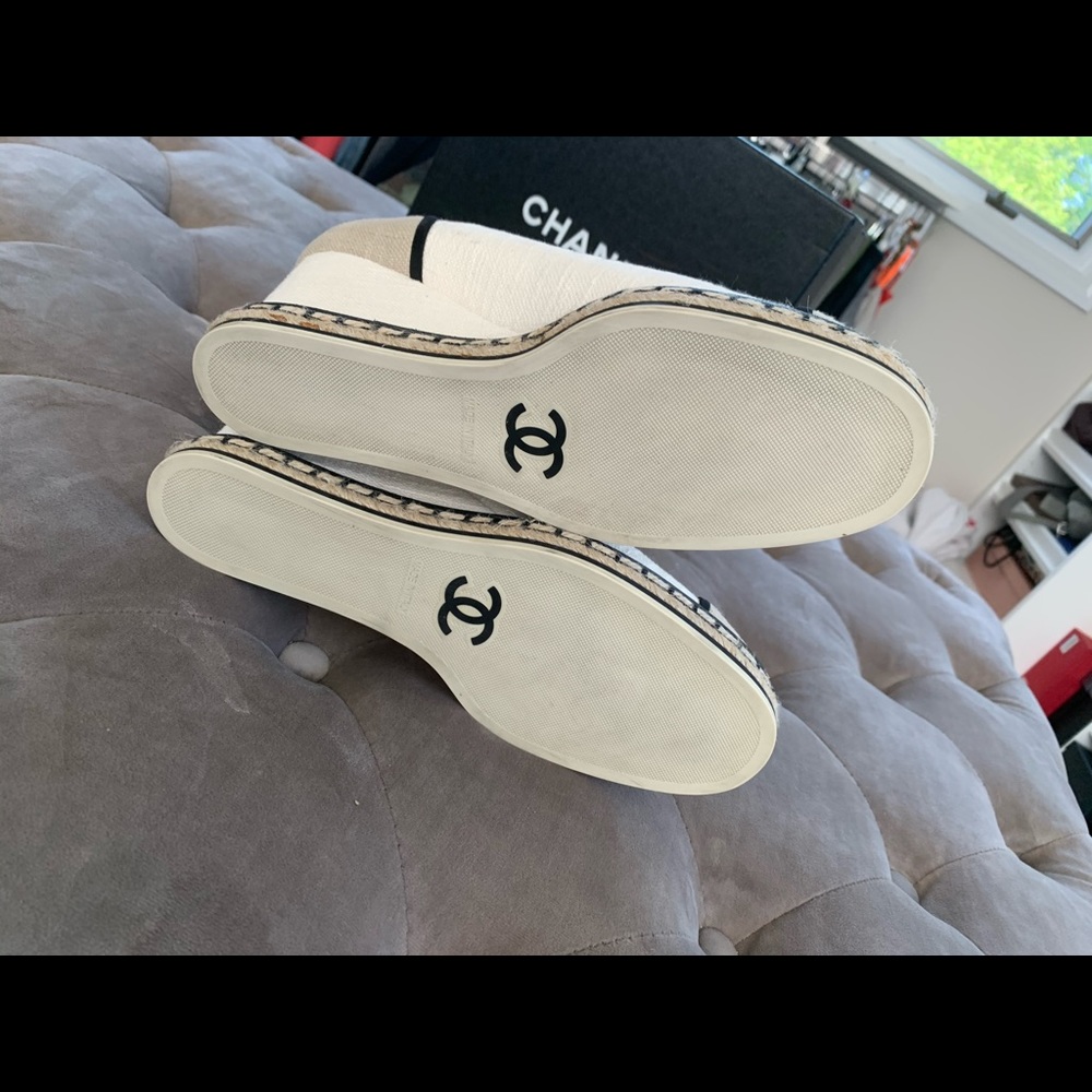 🚫SOLD🚫Chanel white beige wedge espadrilles 39.5 - Picture 7 of 12